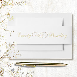 Elegantes Weißgold-Script Traditionell Klassisch Einladungsbanderole