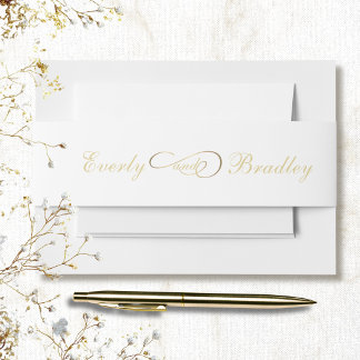 Elegantes Weißgold-Script Traditionell Klassisch Einladungsbanderole