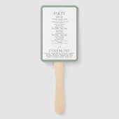 Elegantes Weißgraues grünes Wasserfarbenprogramm Fächer (Rückseite)