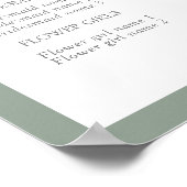 Elegantes Weißgraues grünes Wasserfarbenprogramm Poster (Ecke)