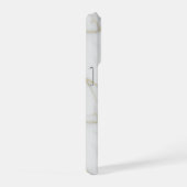 Elegantes Weißmarmor & Goldadern iPhone 16 Pro  Hülle (Rechte Seite)
