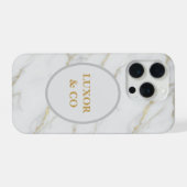 Elegantes Weißmarmor & Goldadern iPhone 16 Pro  Hülle (Rückseite (Horizontal))