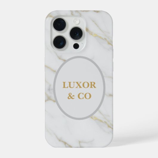 Elegantes Weißmarmor & Goldadern iPhone 16 Pro  Hülle (Rückseite)