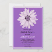Elegantes Weißrosen Lila Brautparty Einladung (Vorderseite)
