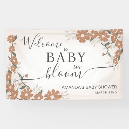 Elegantes Welcome Daisy Baby in Bloom Baby Shower Banner (Horizontal)