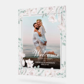 Elegantes Welcome Wedding Foto Magnolia Acrylschild (Winkel)