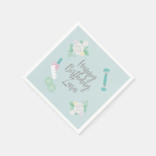 Elegantes Wellness-Center Party Blue benutzerdefin Serviette (Ecke)