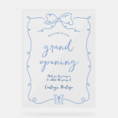 Elegantes Whimsical Blue Bows Transparentes Ereign Acrylschild (Vorderseite)