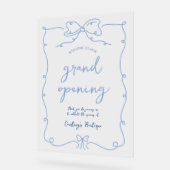 Elegantes Whimsical Blue Bows Transparentes Ereign Acrylschild (Winkel)