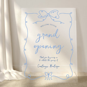 Elegantes Whimsical Blue Bows Transparentes Ereign Acrylschild