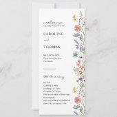 Elegantes Whimsical Boho Wildblume Hochzeitsprogra (Vorderseite)