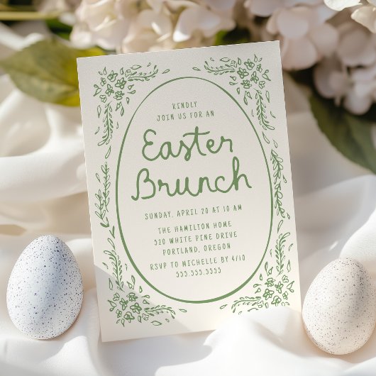 Elegantes Whimsical Green Oaster Brunch Einladung