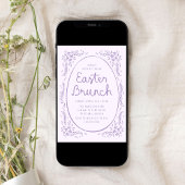 Elegantes Whimsical Lila Ostern Brunch Einladung