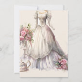Elegantes Whimsical Wedding Dress Brautparty Einladung (Rückseite)