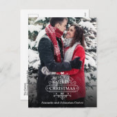 Elegantes Whimsical Weihnachts-Foto Postkarte (Vorne/Hinten)