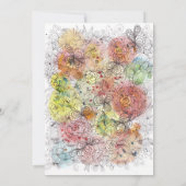 Elegantes Whimsy Watercolor Brautparty Einladung (Rückseite)