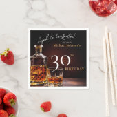 Elegantes Whiskey Black Gold 30. Geburtstag Party Serviette (Beispiel)