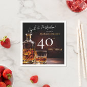 Elegantes Whiskey Black Gold 40. Geburtstag Party  Serviette (Beispiel)