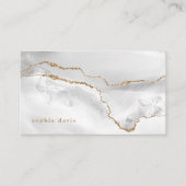 Elegantes White Agate mit Imitate Gold Business Ca Visitenkarte (Vorderseite)