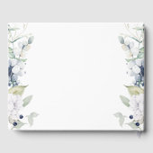 Elegantes White and Blue Floral Wedding Gästebuch (Rückseite)