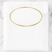 Elegantes White and Gold Border Template Ovaler Aufkleber (Tasche)
