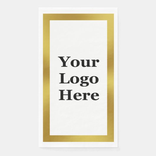 Elegantes White and Gold Business Ihr Logo hier Serviette (Vorderseite)
