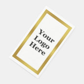 Elegantes White and Gold Business Ihr Logo hier Serviette (Ecke)