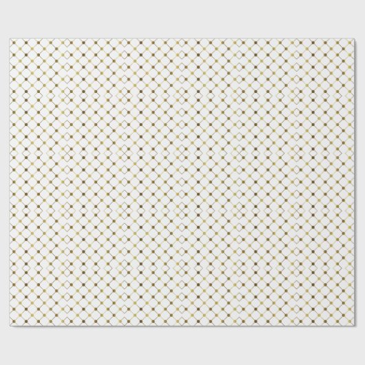 Elegantes White and Gold Dot Grid Geschenkpapier (Flach)
