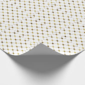 Elegantes White and Gold Dot Grid Geschenkpapier (Ecke)