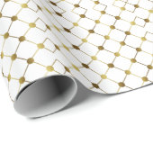 Elegantes White and Gold Dot Grid Geschenkpapier (Rolleneckpunkt)