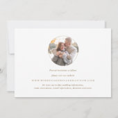 Elegantes White and Gold Monogram Wedding Foto Save The Date (Rückseite)