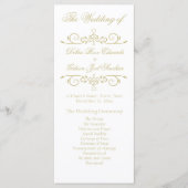 Elegantes White and Gold Monogram Wedding Program Programm (Vorderseite)
