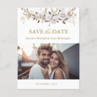 Elegantes White and Gold Rose Vintage Wedding Foto