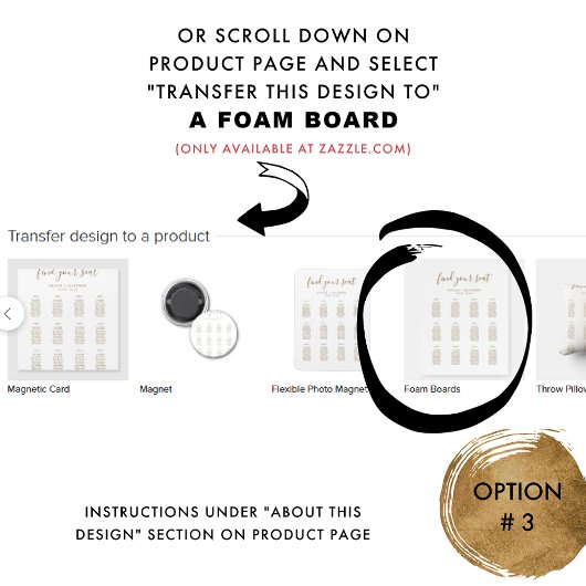 Elegantes White and Gold Seating Chart Sign Poster