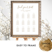 Elegantes White and Gold Seating Chart Sign Poster