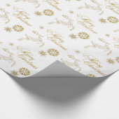 Elegantes White and Gold Weihnachtswrapping Paper Geschenkpapier (Ecke)