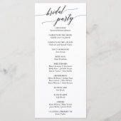 Elegantes White & Black Calligraphy Wedding Progra Programm (Rückseite)