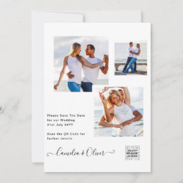 Elegantes White & Black Foto Einladung zur Hochzei