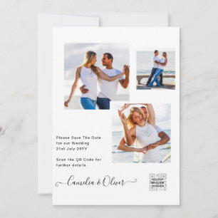 Elegantes White & Black Foto Einladung zur Hochzei