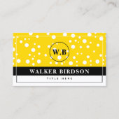 Elegantes White Black Gold Monogramm Telefonnummerkarte (Vorderseite)