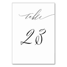Elegantes White Black Modern Script 23 Wedding Tischnummer