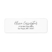 Elegantes White & Black Script Label (Vorne)