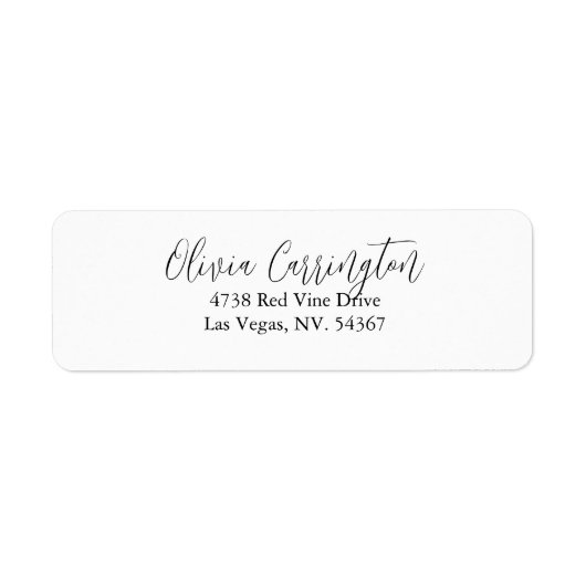 Elegantes White & Black Script Label (Vorne)