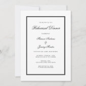 Elegantes White Black Script Probe Dinner Einladung (Vorderseite)
