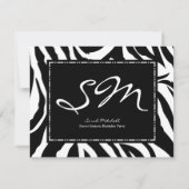 Elegantes White & Black Zebra 16 . Geburtstag Gebu Einladung (Rückseite)