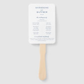 Elegantes White & Blue Hochzeitsprogramm Fächer (Vorderseite)