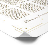 Elegantes White Blume Gold Taufen Seating Chart Poster (Ecke)