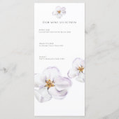 elegantes White Blume Spring blubssom Flat Menu Menükarte (Rückseite)