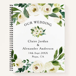 Elegantes White Blume Wedding Guest Book Notizblock