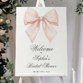 Elegantes White Bow Brautparty Begrüßungszeichen Poster
